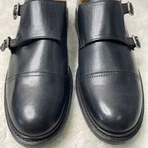 Frye Men\'s Black James Double Monk Strap Oxford Leather Shoes Size 9 1/2 Buy Black Double Monk Shoes from Next USA main image 4